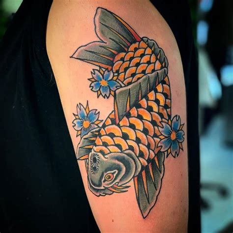 fish traditional tattoo|realistic fish tattoo.